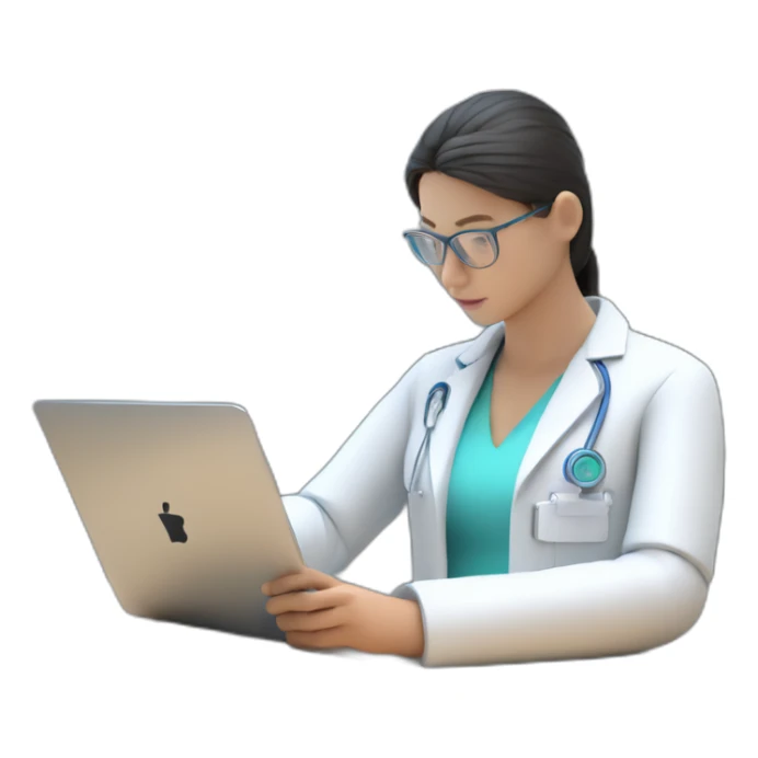 Biomedical-Engineer-studying-hologram-3d-model-of-breast sticker