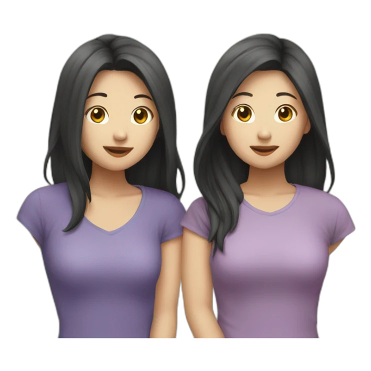 Lesbian couple asian sticker