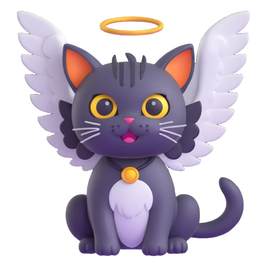 cat with wings sticker