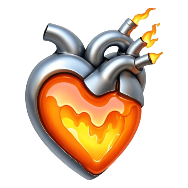 hot melting metal heart shape sticker