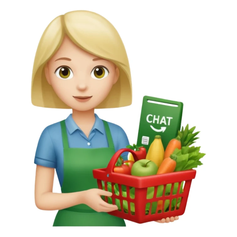 Eine Person die an der Supermarktkasse steht. Die Kasse ist gekennzeichnet als "Plauderkasse" und im grünen Design. sticker