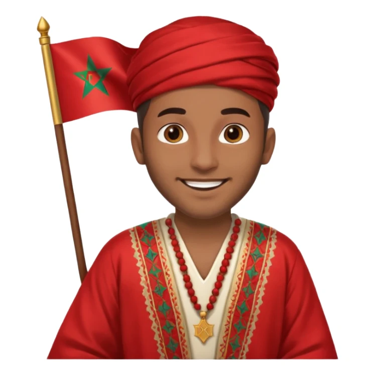 Un homme avk le drapeau Du Maroc sticker