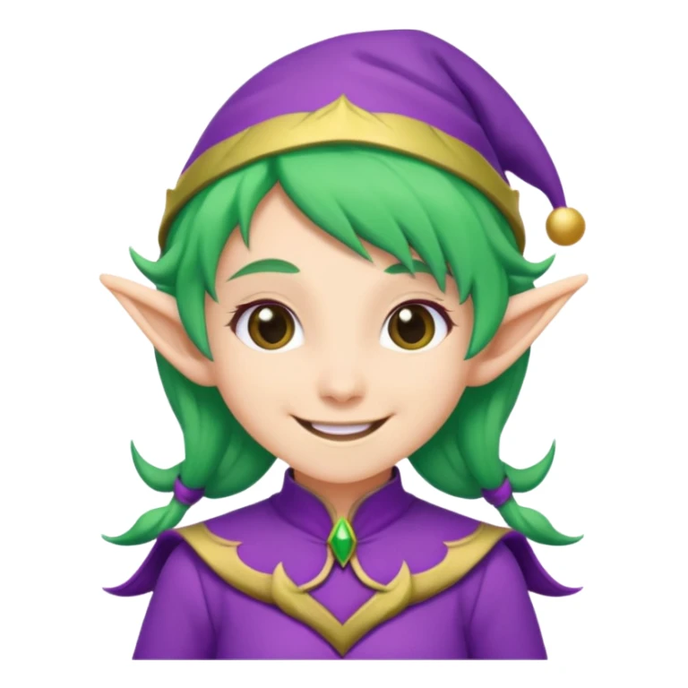 green hair elves, wearing purple  sticker
