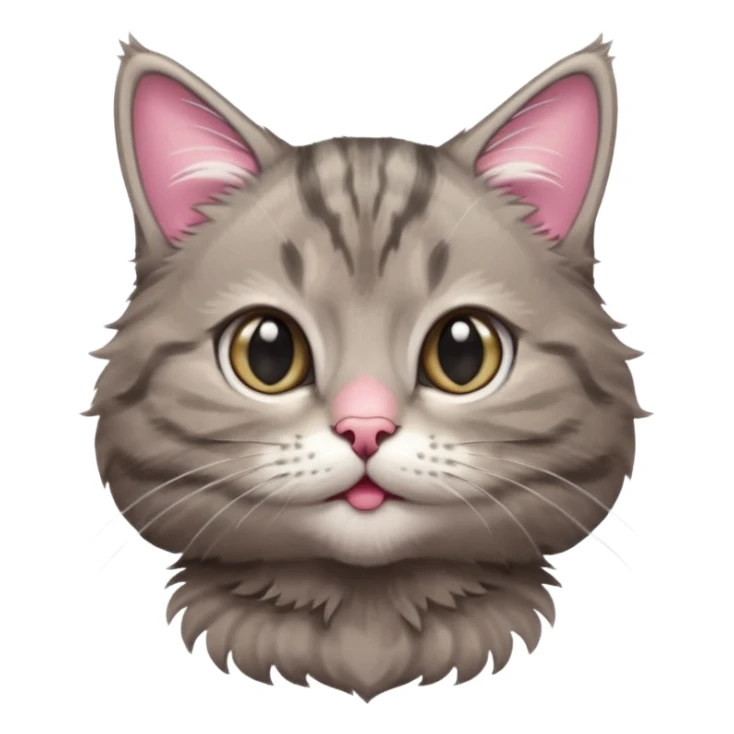A high-resolution photo-realistic digital illustration of a grey tabby cat kitten, chest upward sticker