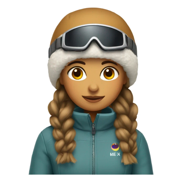 Chica con cabello corto marrón ski outfit sticker