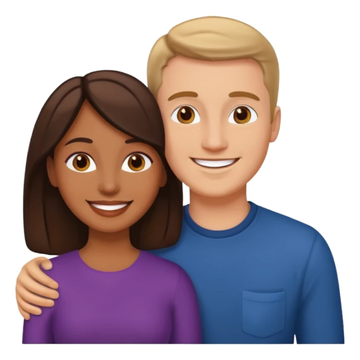 Pareja romántica el hombre blanco y la mujer morena sticker