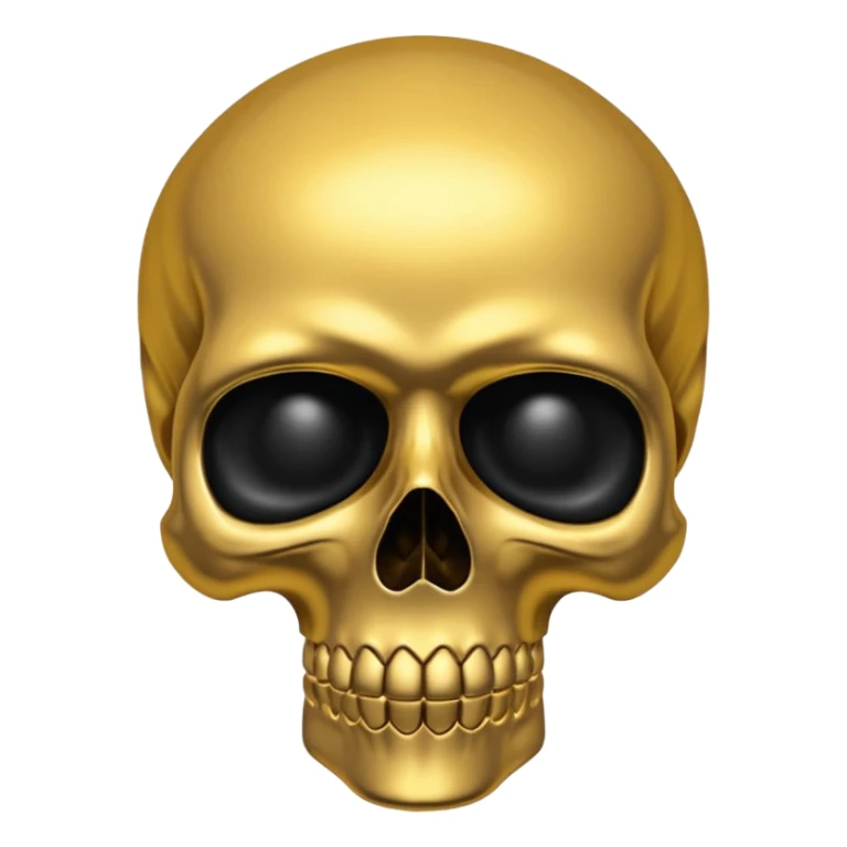 💀 gold skull bottom half for nose and jaw and black top half is black for forehead  sticker