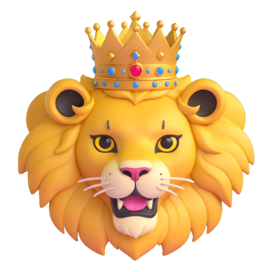 Regal golden lion crest with crown, House Augustus sticker