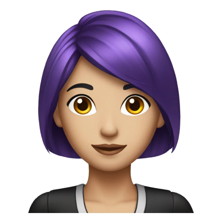 casino cashier with black and violet hair sticker