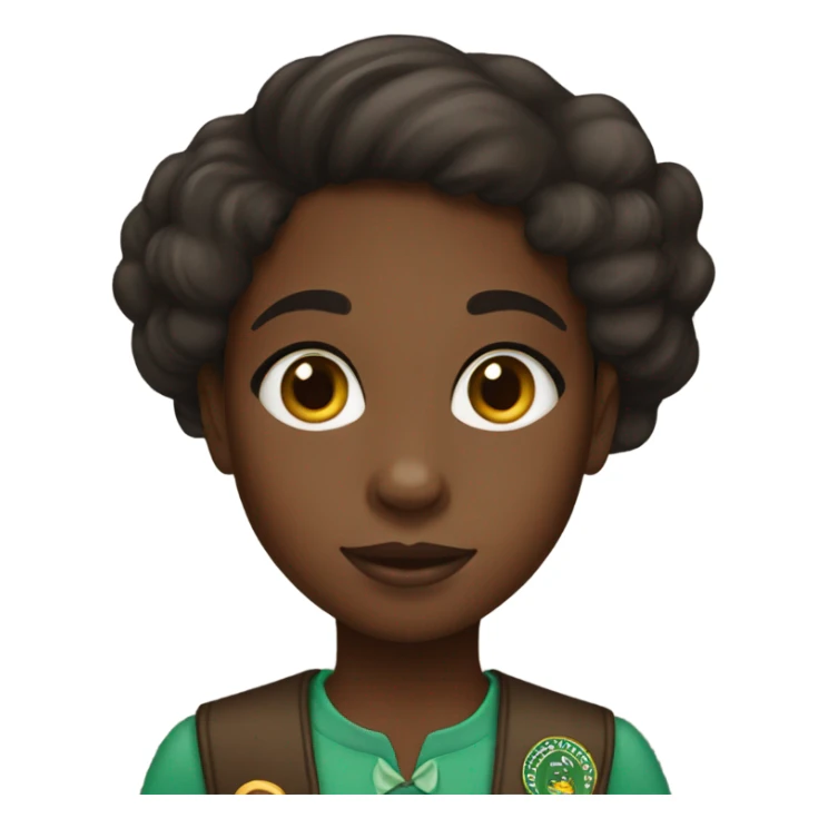 Little black girl scout and with dark brown eyes sticker