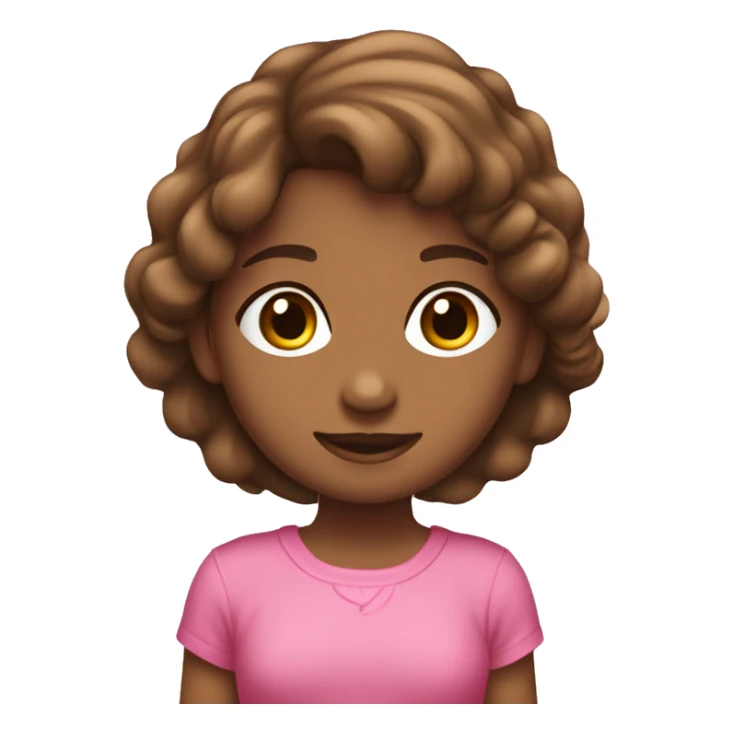 niña con el pelo marrón y ropa rosa  sticker