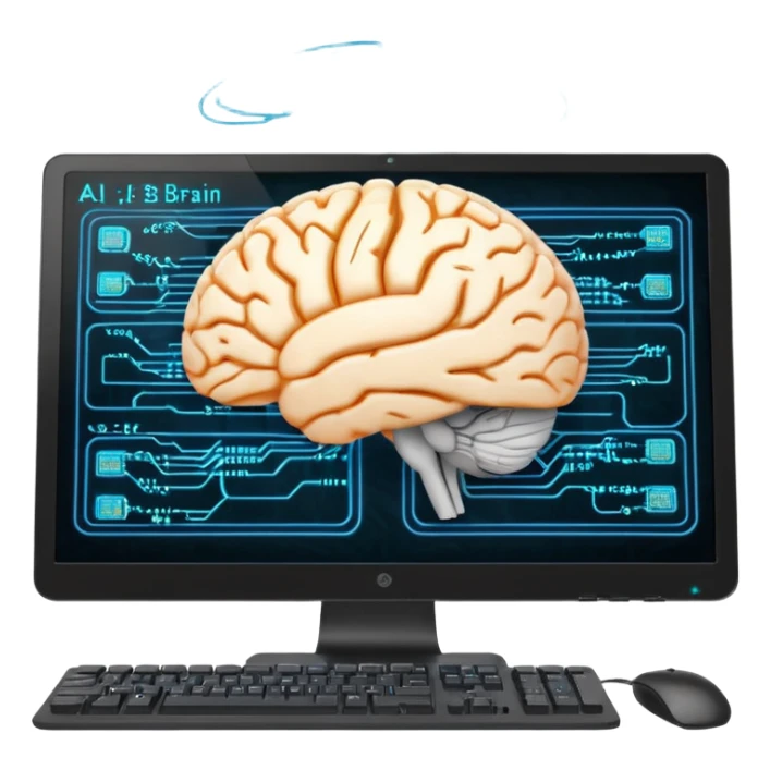 I need an emoji for Slack that ilustrates Artificial Intelligence (AI) si I can flag/tag pull requests and messages that are generated with AI for colleagues to know that they need to pay attention !
What is most descriptive for AI pull request ?

Make it animated and as large as possible  sticker