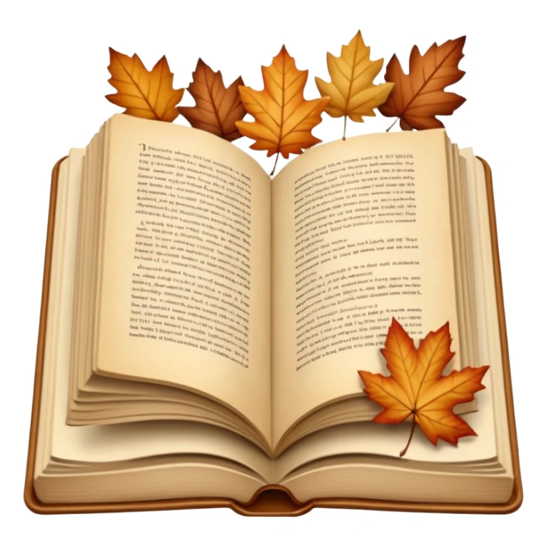 beige autumn open book with leaves on it sticker