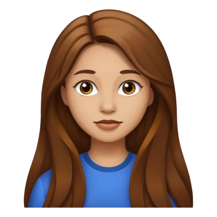 Aundrea Fimbres with long brown hair, light skin sticker