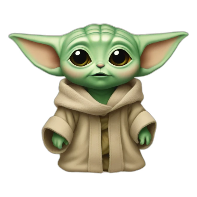 Baby yoda fanning sticker