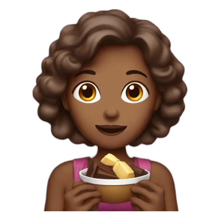 women eating chocolate sticker