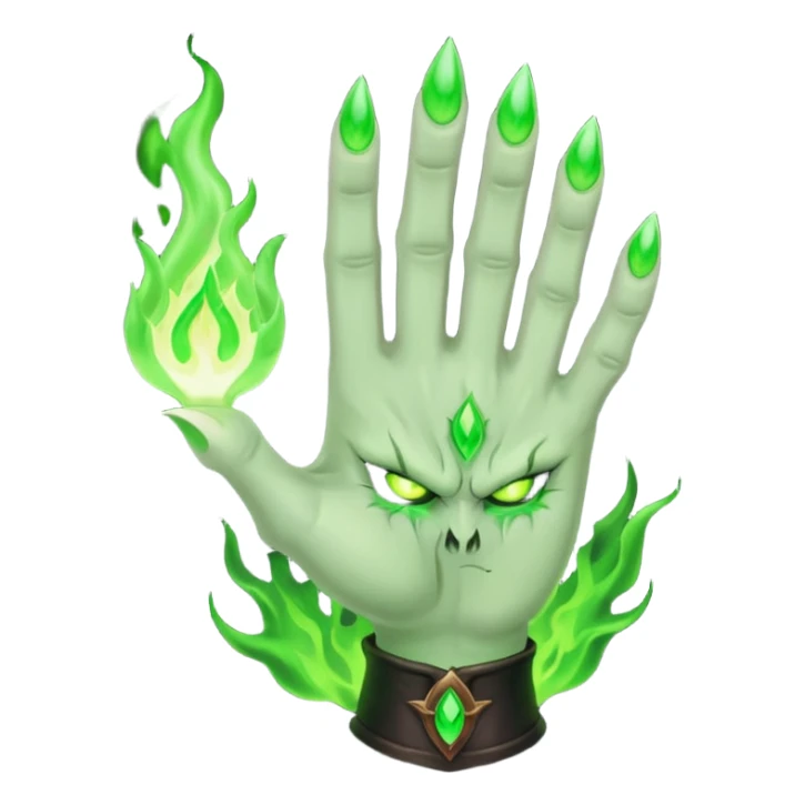 world of warcraft warlock hand with green fire sticker