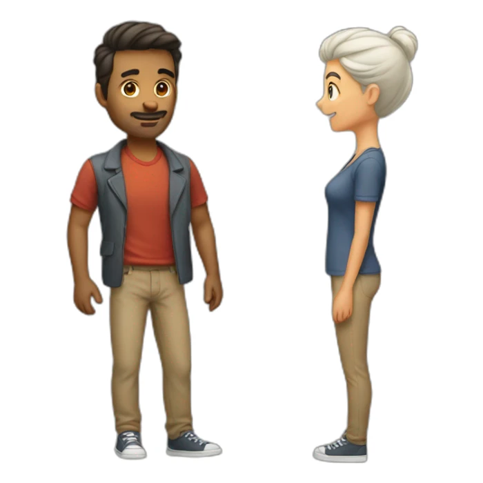 Man turning in a woman sticker