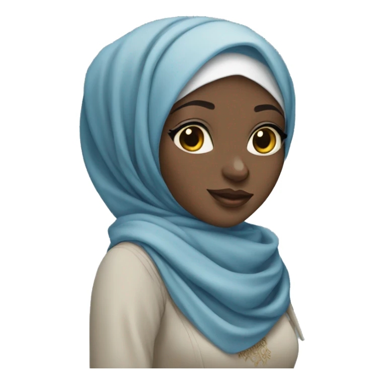 Ultra detailed african hijabi in blue sticker
