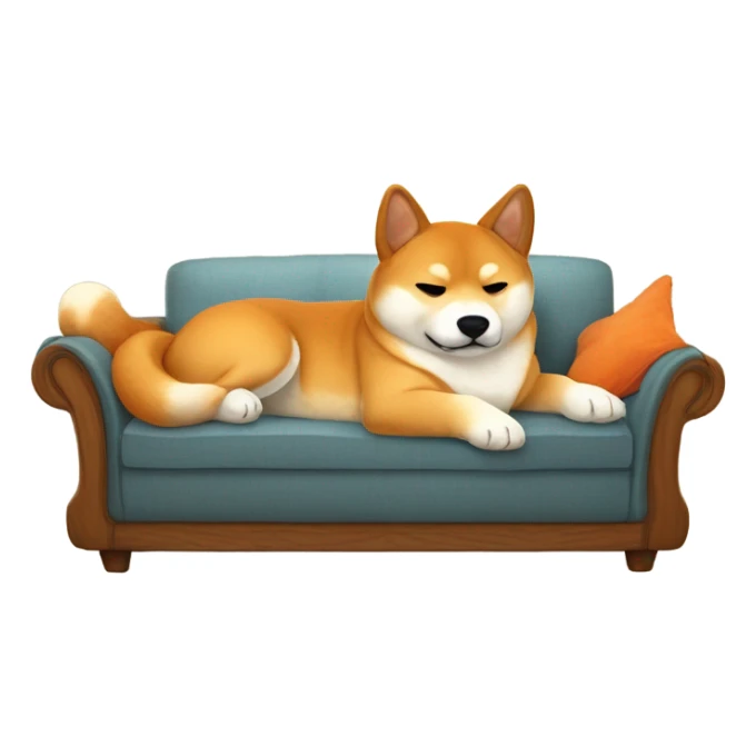 shiba inu lounging on couch sticker