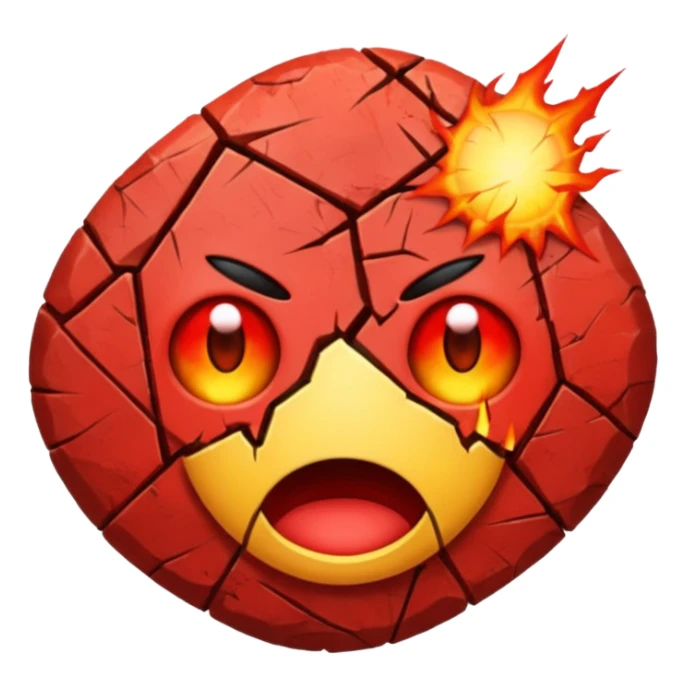 rock with fever emoji sticker