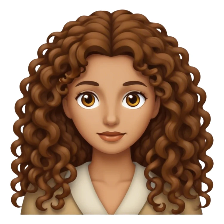 Femme avec des cheveux bouclés brun très long  sticker