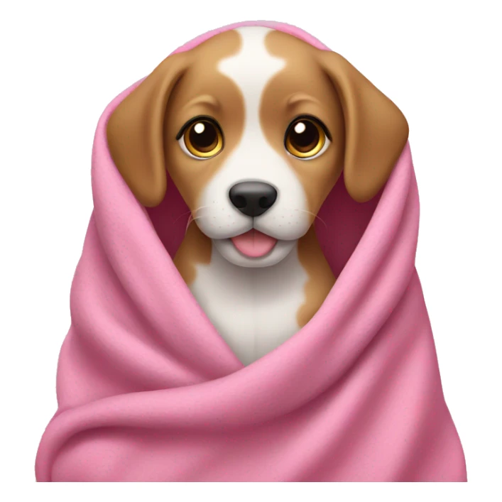 Puppy in pink blanket  sticker