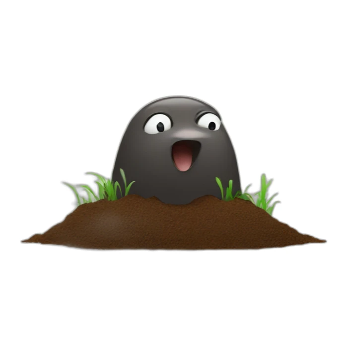 a mole coming out of ground sticker