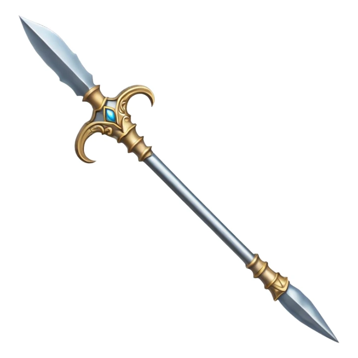 fantasy steel spear with a decorated shaft sticker