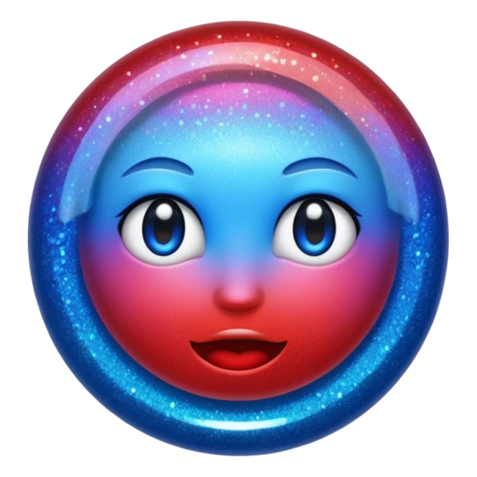 glitter red and blue raio sticker