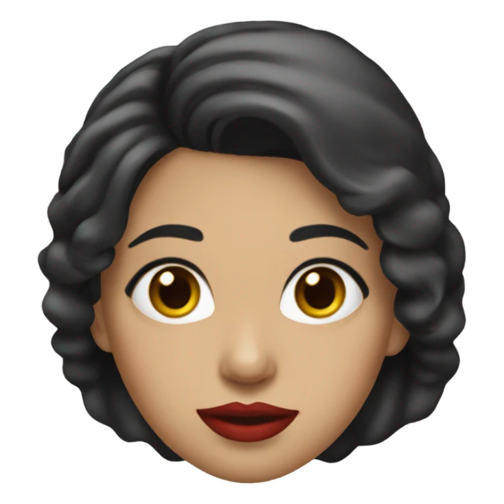 Latina with dark hair, pointed chin, red lips sticker
