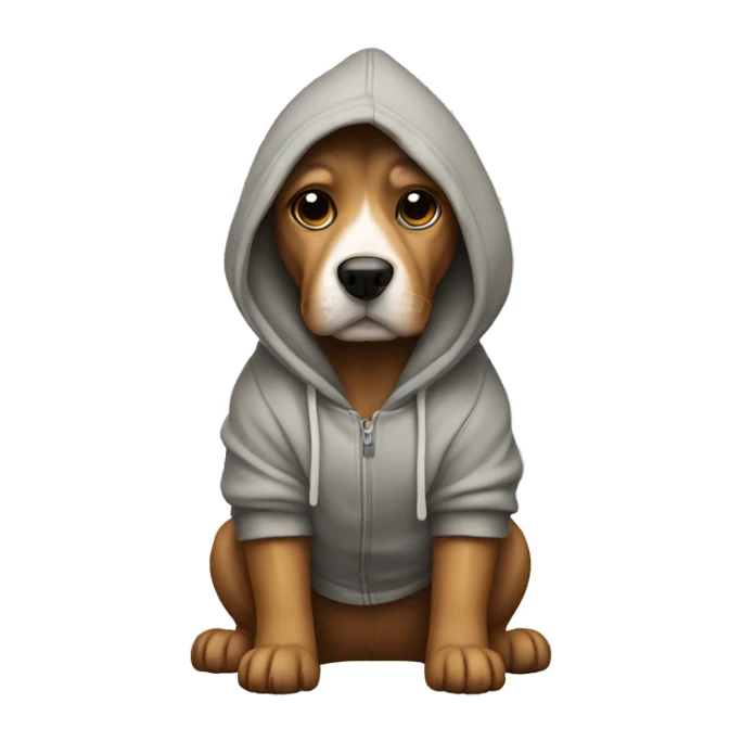 Dog wearing a hoodie sticker