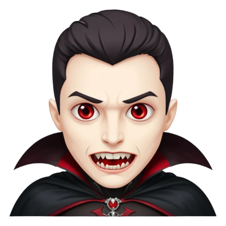 Vampire – Pale figure with fangs and cape sticker