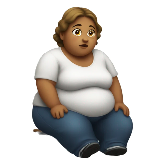 Fat girl waiting for food  sticker