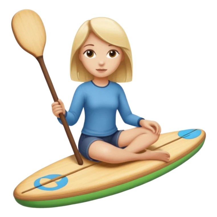 Blonde girl sitting inside of a paddle sticker