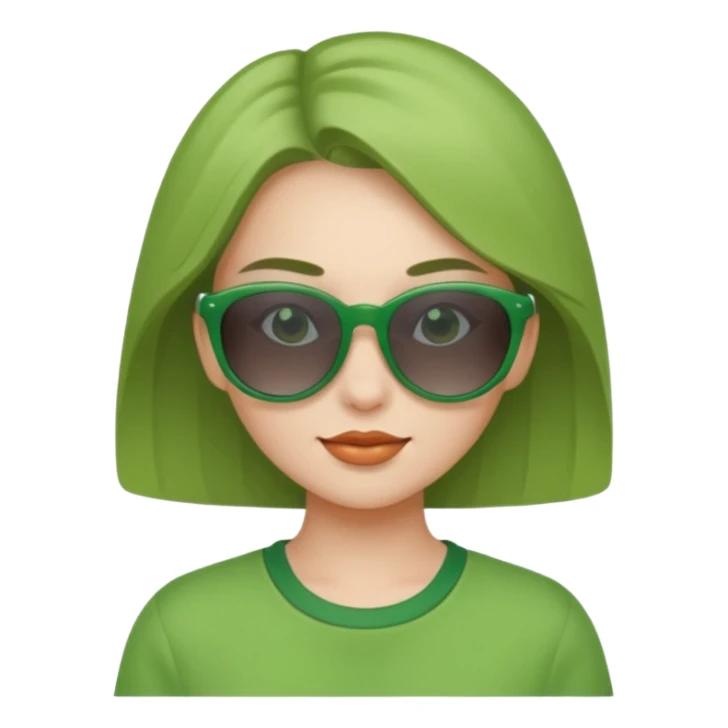girl in green ourtfit and sunglasses sticker