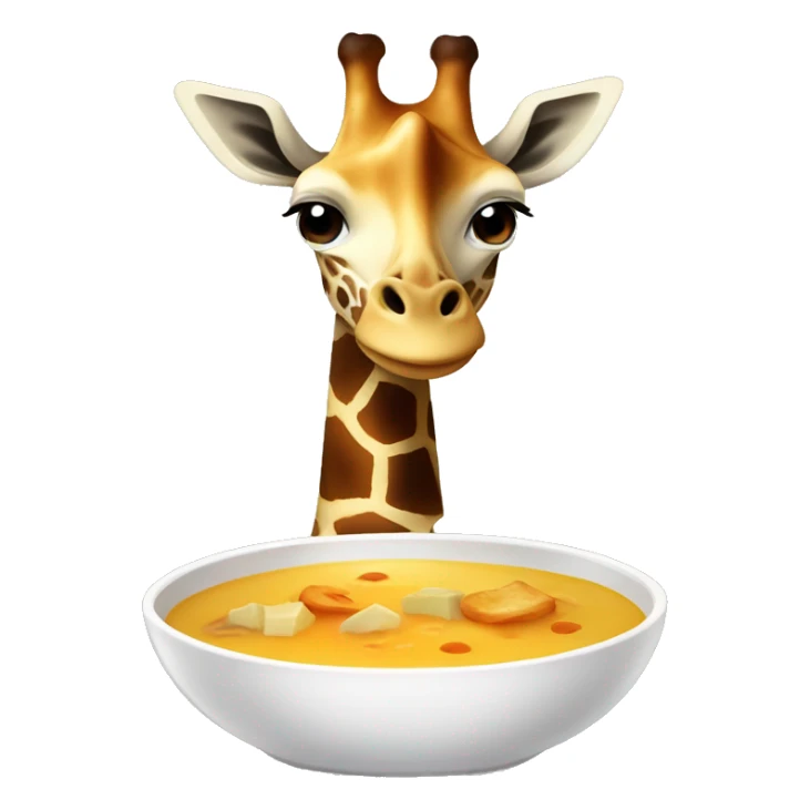 A giraffe who is eating soup sticker
