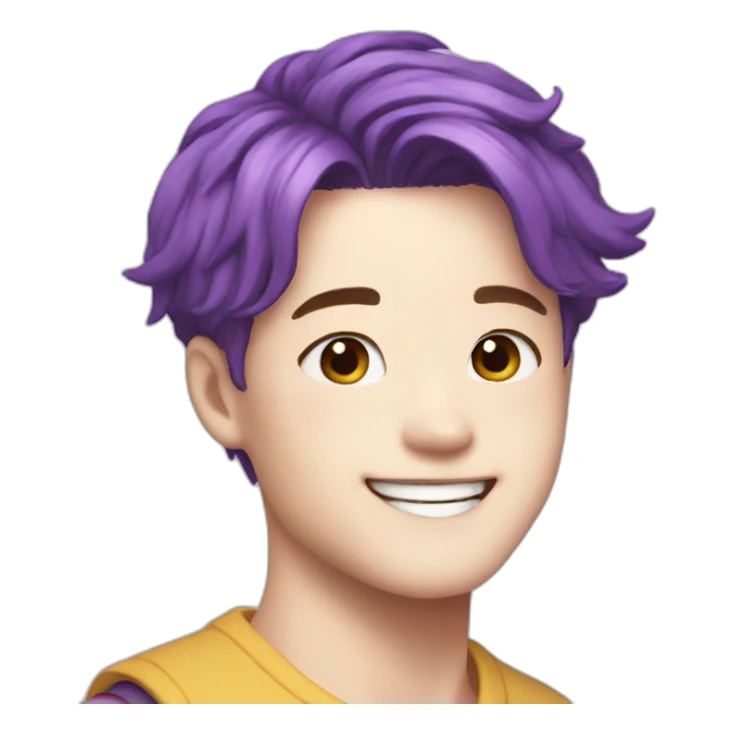 Happy jimin with purple hair  sticker