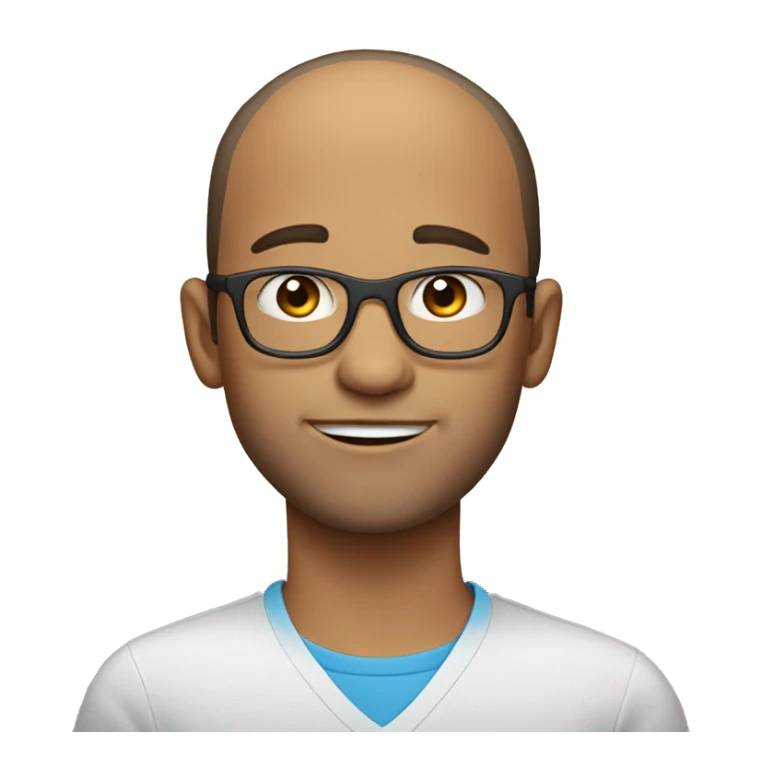 receding hairline boy with blue eyes and glasses and a stubble beard sticker
