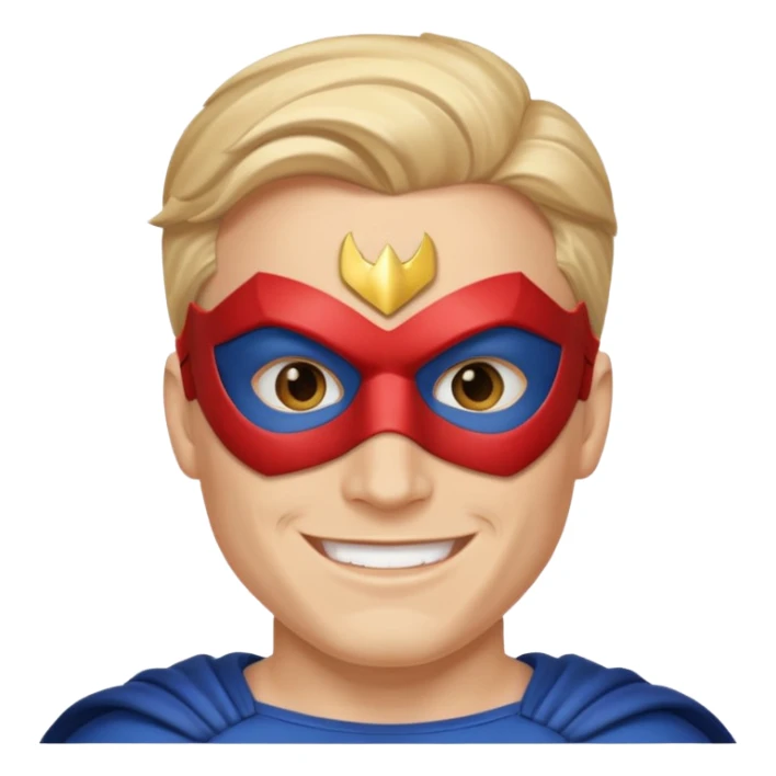 Male superhero face happy sticker