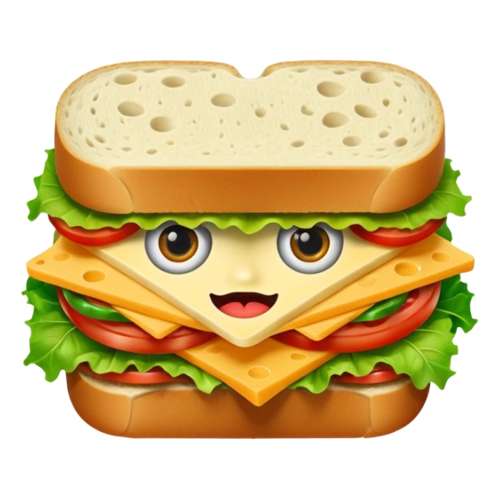 A sandwich with eyes and a mouth  sticker