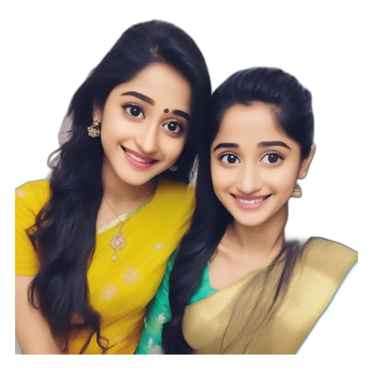 Jannat Zubair with Shivangi Joshi sticker