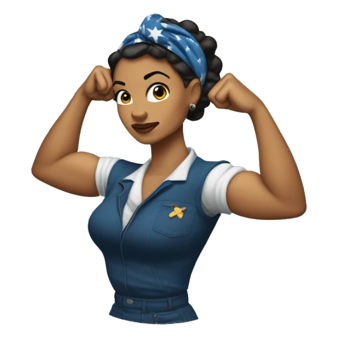 lightskin Rosie the Riveter shows biceps sticker