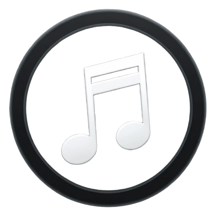 Make a music emoji ♪ in dark circle  sticker