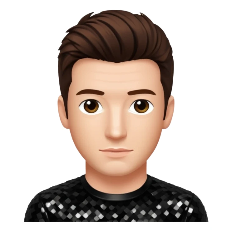 JC Chasez from 'N Sync with brown hair, black sequin outfit sticker