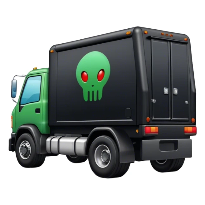 Martian Black Drug Truck, back view sticker