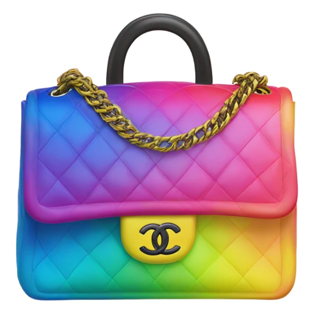 Rainbow ombré with pink, yellow and blue Chanel boy bag sticker