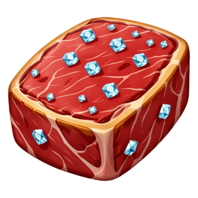 Meat with diamond textur and color sticker