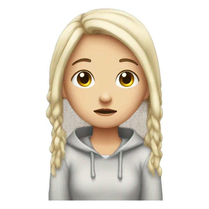 sad white girl in fort of mirror sticker