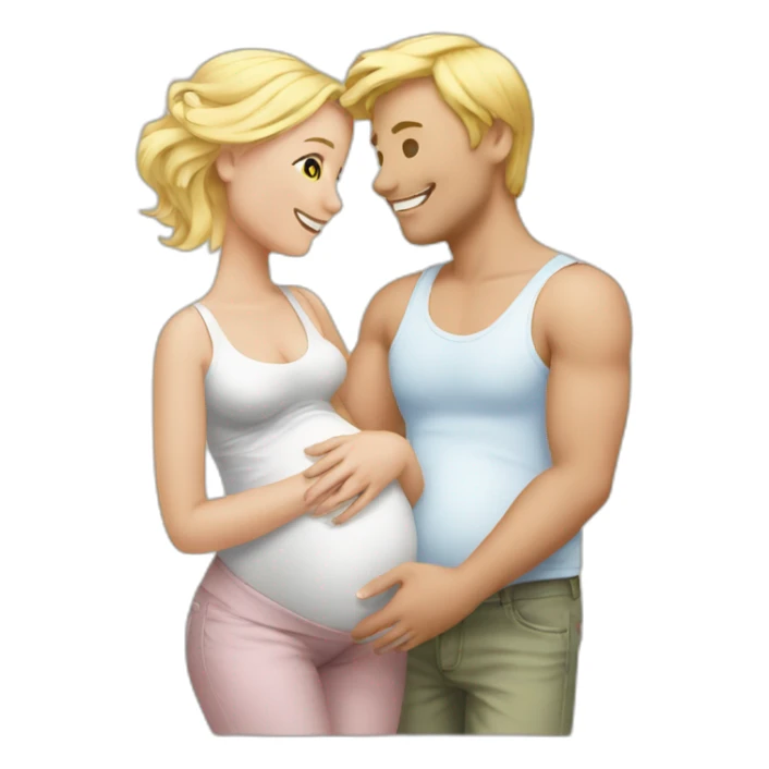 Gay Best friends & blond pregnant love sticker